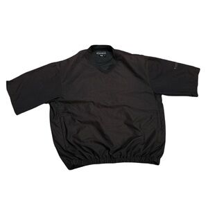 FootJoy Short Sleeve Pullover Windbreaker Black and Gold Size Medium‎